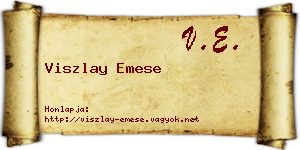 Viszlay Emese névjegykártya